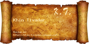 Khin Tivadar névjegykártya