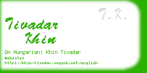 tivadar khin business card